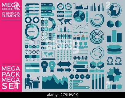 Collection and Set Infographic Elements Vector Design Eps 10 Stock Vector