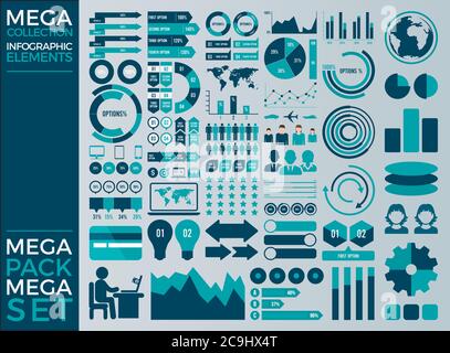 Collection and Set Infographic Elements Vector Design Eps 10 Stock Vector