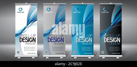 Roll-up templates (85x200 cm) - geometrical lines Stock Vector