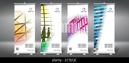 Roll-up templates (85x200 cm) - modern office buildings Stock Vector