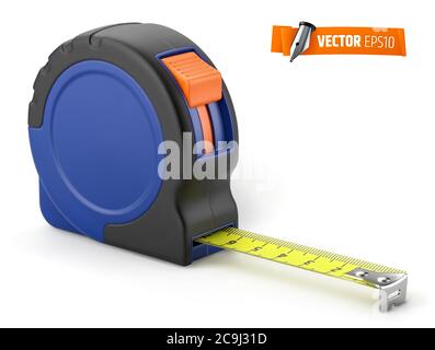 Vector tape measure on white background Stock Vector