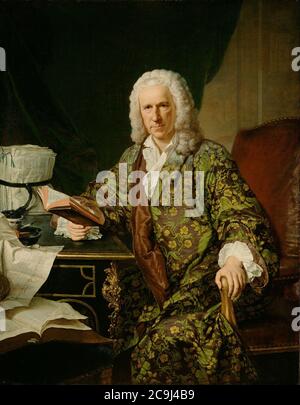 Jacques-André-Joseph Aved (French - Portrait of Marc de Villiers, Secretaire du roi Stock Photo