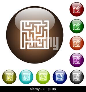 Labyrinth symbols set. Maze path complicated linear pictogram, maze ...