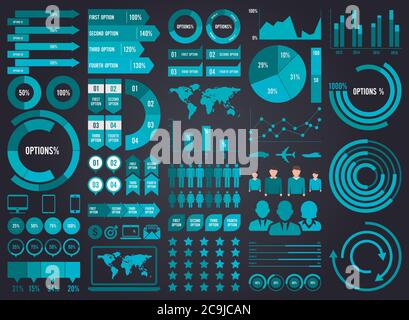 Collection and Set Infographic Elements Vector Design Eps 10 Stock Vector