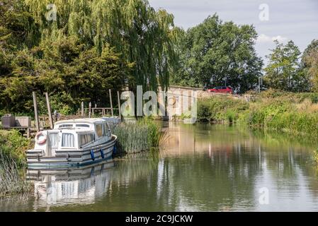 Tadpole Bridge, an ancient crossing over the River Thames, Oxfordshire, UK Stock Photo