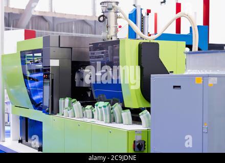 Industrial plastic injection moulding machine. Stock Photo