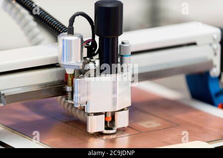 Printed circuit board manufacturing machine. Stock Photo