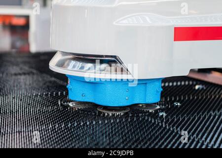 Automated precision cutting metalwork machine. Stock Photo