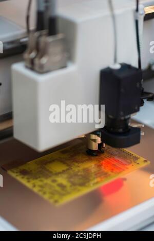 Circuit board plotter. Stock Photo