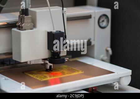 Circuit board plotter. Stock Photo