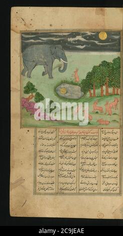 Jalal al-Din Rumi, Maulana - The King of the Elephants Stock Photo