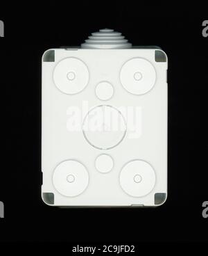 junction box container for electric power wires Stock Photo