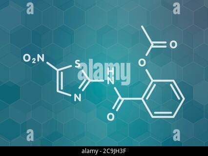 Nitazoxanide antiprotozoal drug molecule. Skeletal formula Stock Photo ...