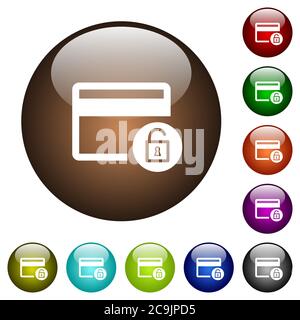 Unlock credit card transactions white icons on edged square buttons in ...