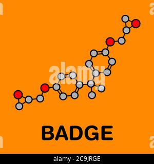 Bisphenol A Diglycidyl Ether (BADGE, DGEBA) Epoxy Glue Constituent ...