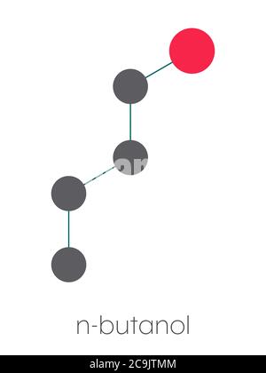 n-butanol (1-butanol) molecule. Used as flavouring and as a solvent ...