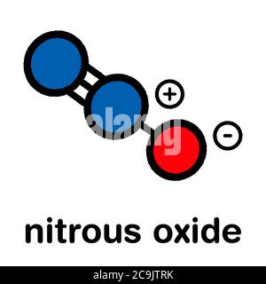 Nitrous Oxide N2o Structural Chemical Formula Stock Vector