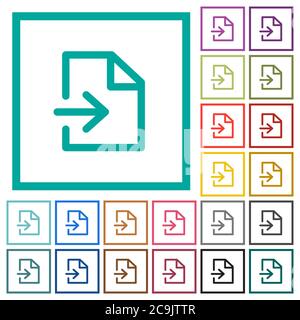 Import flat color icons with quadrant frames on white background Stock ...
