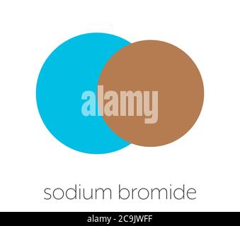 Sodium bromide salt, chemical structure. Stylized skeletal formula ...