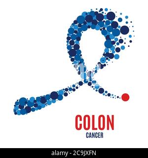 Colon cancer awareness ribbon, illustration. Stock Photo