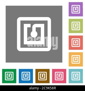 NFC sticker flat icons on simple color square backgrounds Stock Vector