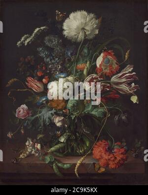 Jan Davidsz. de Heem - Vase of Flowers Stock Photo