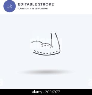 Arm icon vector, filled flat sign, solid pictogram isolated on white, logo illustration. Arm icon for presentation. Stock Vector