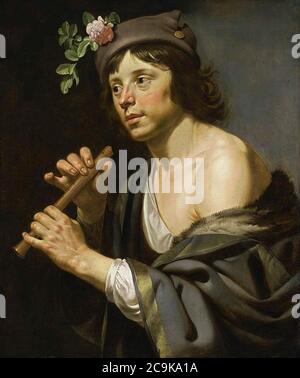 Jan van Bijlert - Shepherd Holding a Flute Stock Photo