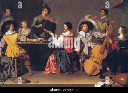 Jan van Bijlert The Concert - 2. Stock Photo