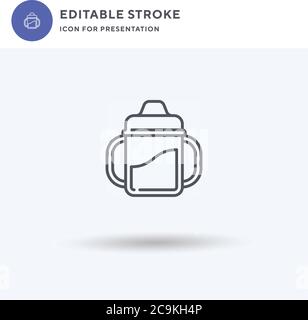 Sippy Cup icon vector, filled flat sign, solid pictogram isolated on white, logo illustration. Sippy Cup icon for presentation. Stock Vector