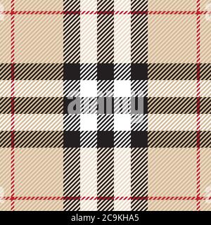 Vintage tartan texture seamless pattern. Traditional Scottish checkered plaid ornament. Coloured geometric intersecting striped vector illustration. Stock Vector