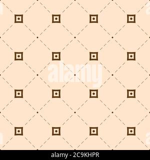 Seamless geometric pattern. Vintage background of dotted and crossed line. Repeating geometric shapes, cross, circle, rhombus, diagonal dotted line. Stock Vector