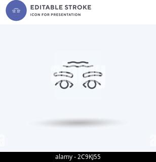 Wrinkle icon vector, filled flat sign, solid pictogram isolated on white, logo illustration. Wrinkle icon for presentation. Stock Vector