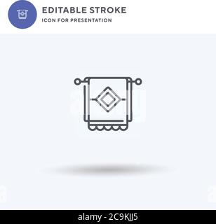 Towels icon vector, filled flat sign, solid pictogram isolated on white, logo illustration. Towels icon for presentation. Stock Vector