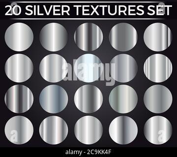 Vector Set of Silver Gradients, Silver Squares Collection, Textures Group Eps 10 Stock Vector