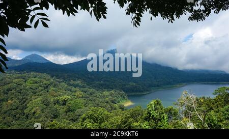 Beautiful natural scenery of mountains, forests and lakes Stock Photo