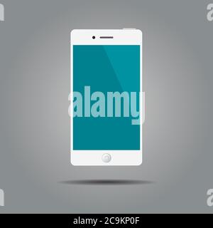 Realistic white smart phone isolated on white background. Smartphone realistic vector illustration. Stock Vector
