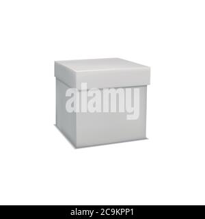 White Box 3D Illustration 3D Isolated on White Background Stock Vector