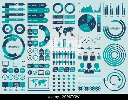 Collection and Set Infographic Elements Vector Design Eps 10 Stock Vector