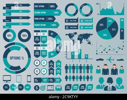 Collection and Set Infographic Elements Vector Design Eps 10 Stock Vector