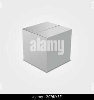 White Box 3D Illustration 3D Isolated on White Background Stock Vector