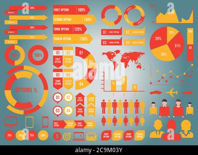 Collection and Set Infographic Elements Vector Design Eps 10 Stock Vector