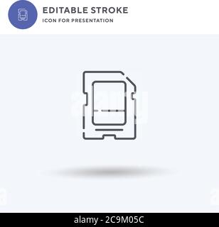 Micro Sd Card icon vector, filled flat sign, solid pictogram isolated on white, logo illustration. Micro Sd Card icon for presentation. Stock Vector