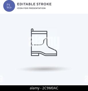 Rain Boots icon vector, filled flat sign, solid pictogram isolated on white, logo illustration. Rain Boots icon for presentation. Stock Vector