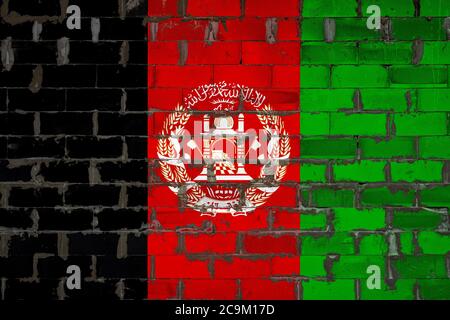 Painted flag of Afghanistan on the concrete wall Stock Photo - Alamy
