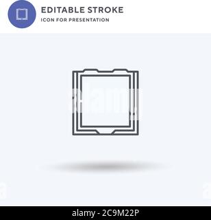 Pizza Box icon vector, filled flat sign, solid pictogram isolated on white, logo illustration. Pizza Box icon for presentation. Stock Vector