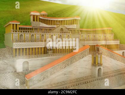 Temple of the Goddess Fortuna Primigenea - Palestrina  - 3D Stock Photo