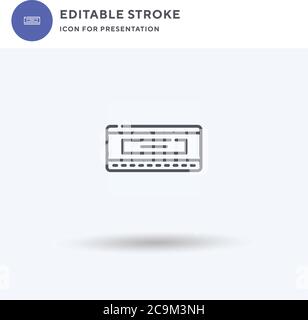 Harmonica icon vector, filled flat sign, solid pictogram isolated on white, logo illustration. Harmonica icon for presentation. Stock Vector