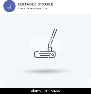 Putter icon vector, filled flat sign, solid pictogram isolated on white, logo illustration. Putter icon for presentation. Stock Vector