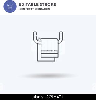 Towel Warmer icon vector, filled flat sign, solid pictogram isolated on white, logo illustration. Towel Warmer icon for presentation. Stock Vector